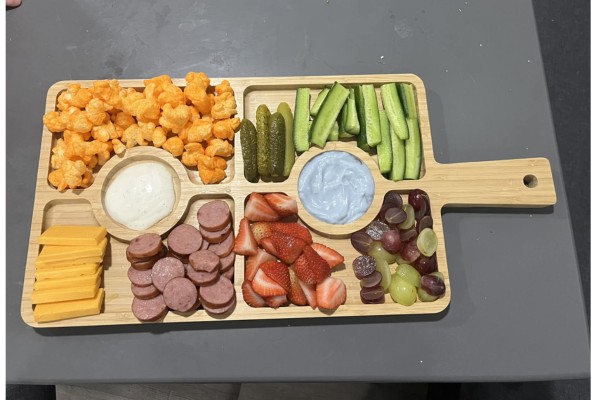 Meal Served on Crofton Bamboo Divided Serving Tray