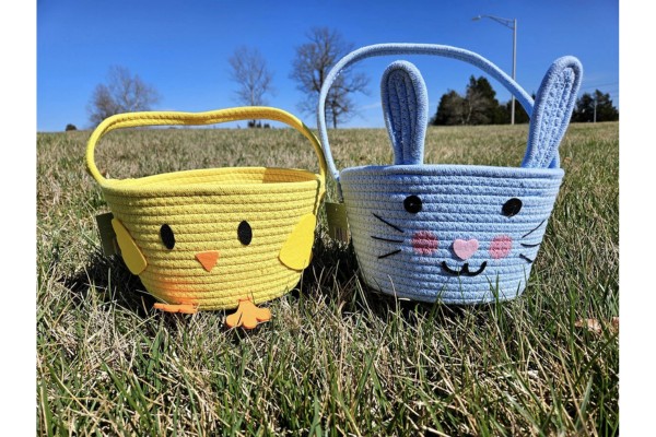 Blue Bunny & Yellow Chick Easter Basket
